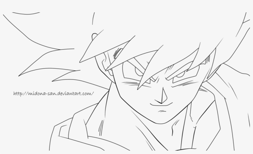 Goku Lineart By Midona - Goku, transparent png