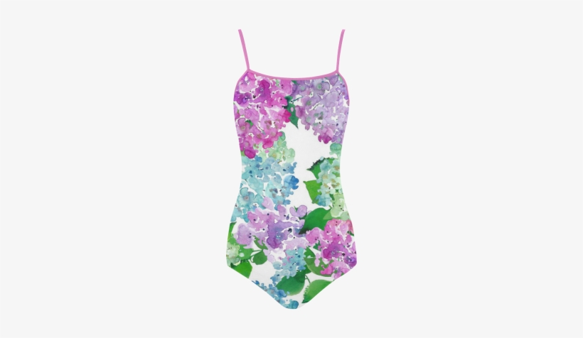 Watercolor Hydrangea Strap Swimsuit - Interestprint Designed Laptop Shoulder Bag Watercolor, transparent png