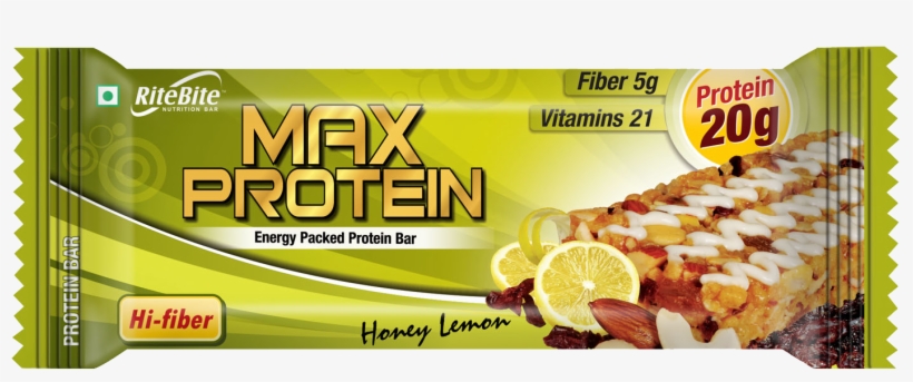 Max Protein Professional - Ritebite Max Protein Honey Lemon Energy Bar, Pack Of, transparent png