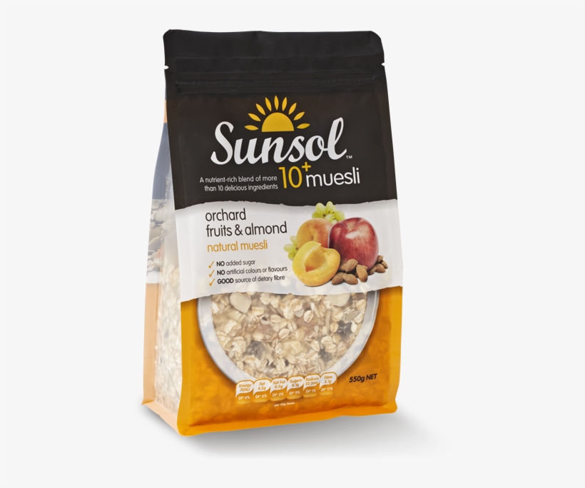 Orchard Fruits & Almond - Sunsol 10+ Muesli, transparent png