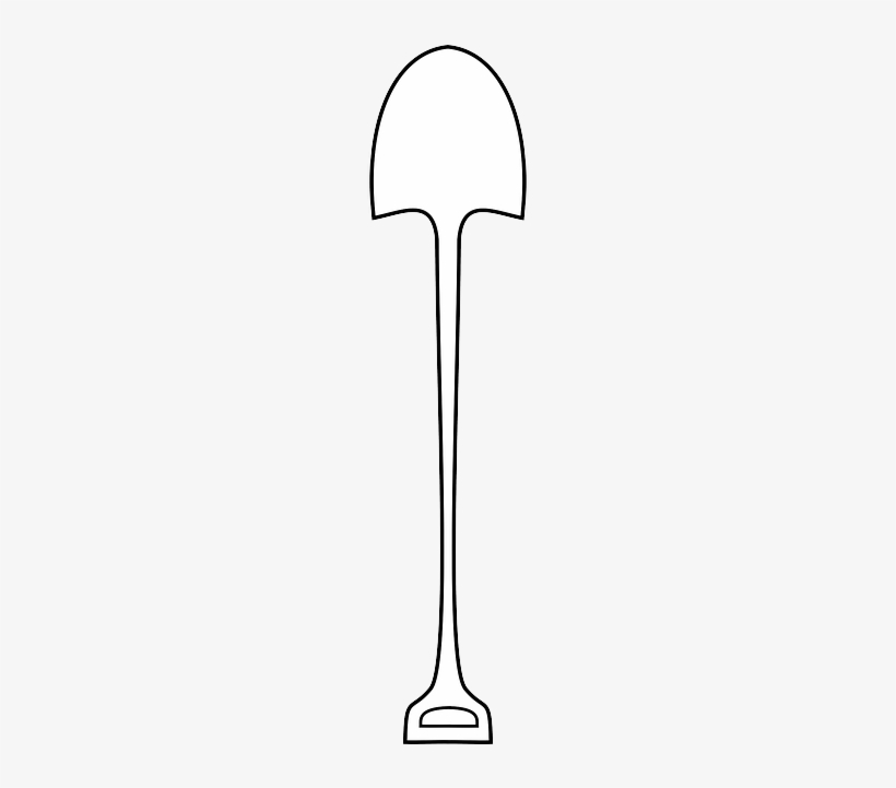 Simple, Outline, Tools, Shovel, Hardware, Gardening - White Shovel, transparent png