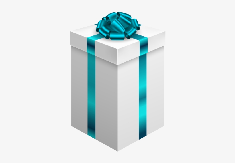 Gift Box With Blue Bow Png Clipart - Blue Transparent Gift Box, transparent png