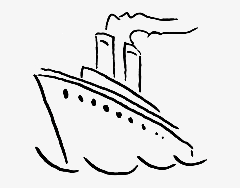 Ocean Liner - Cruise Ship Clip Art Black And White Free, transparent png