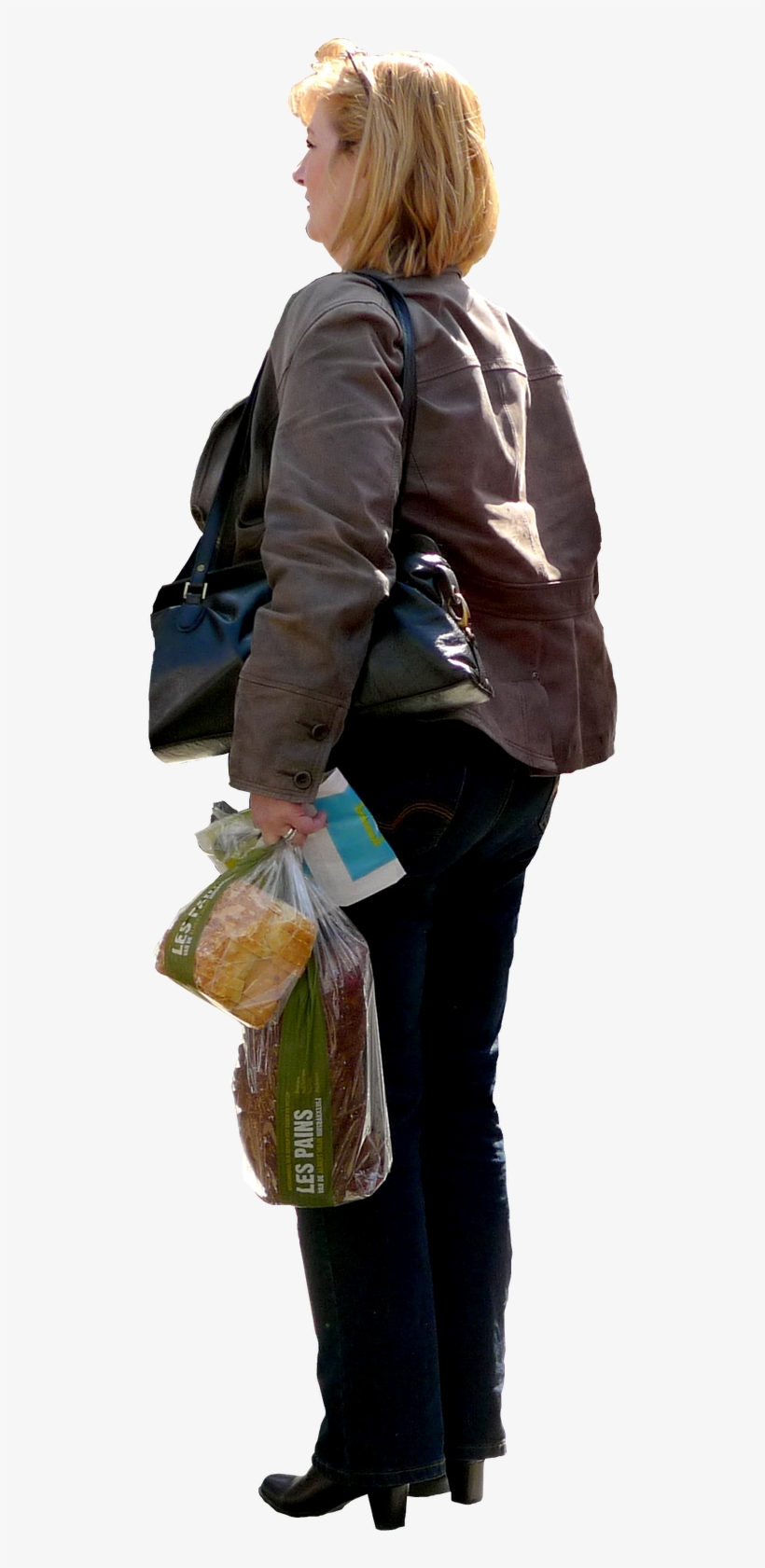 Woman With Groceries - People On Grocery Png, transparent png