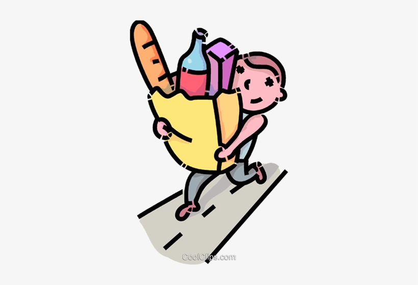 Boy Carrying A Bag Of Groceries - Carry The Shopping Bags, transparent png