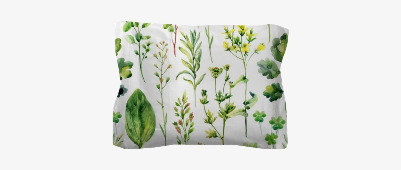 Watercolor Meadow Weeds And Herbs Seamless Pattern - Watercolor Painting, transparent png