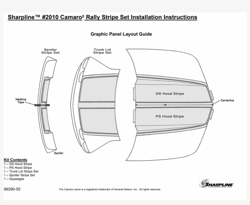Camaro® Rally Stripe Kits - Diagram, transparent png