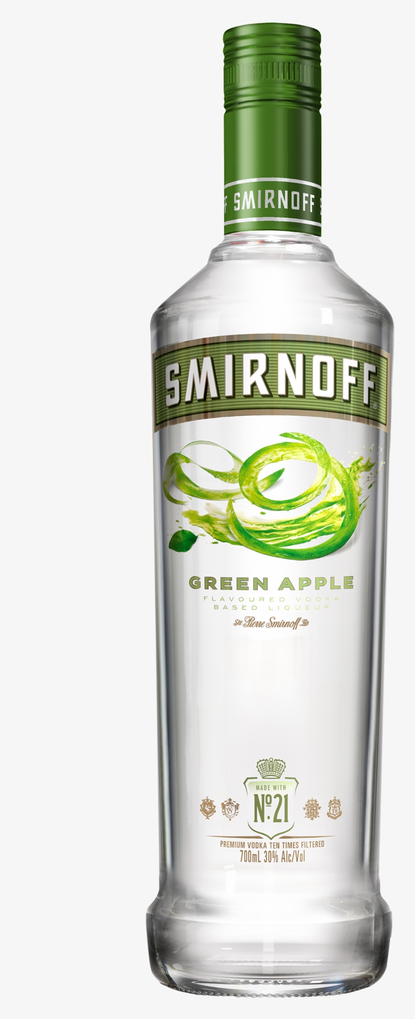 Smirnoff Green Apple Vodka 700ml - Smirnoff Raspberry Vodka 750ml, transparent png