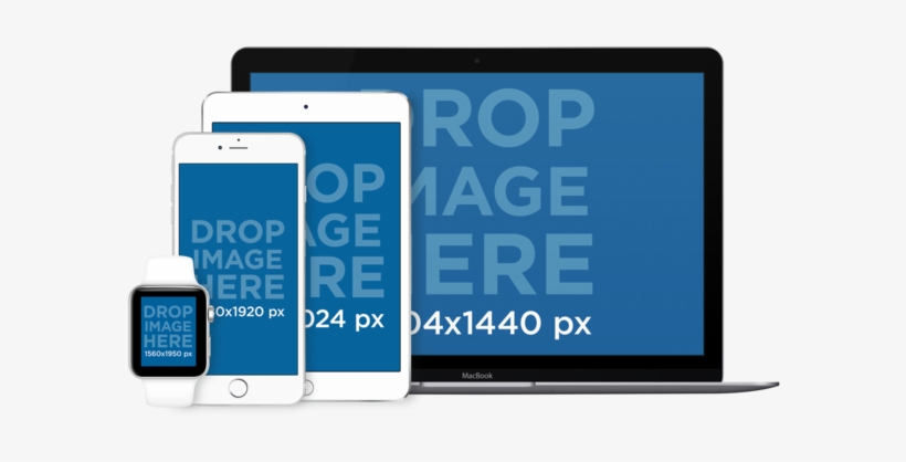 White Iphone, Apple Watch, Ipad And Macbook Pro Set - Ipad Iphone Macbook Mockup, transparent png