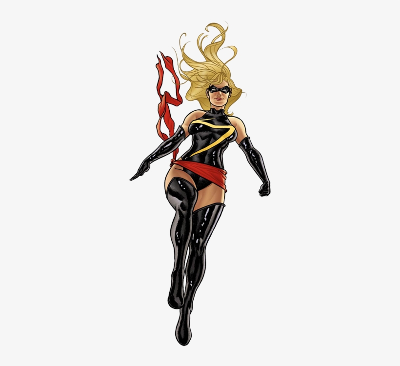 Captain Marvel Cliparts - Captain Marvel Black Costume, transparent png