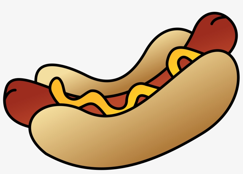 Hot Dog With Sausage Bun And Mustard - Hotdog Clipart Black And White, transparent png