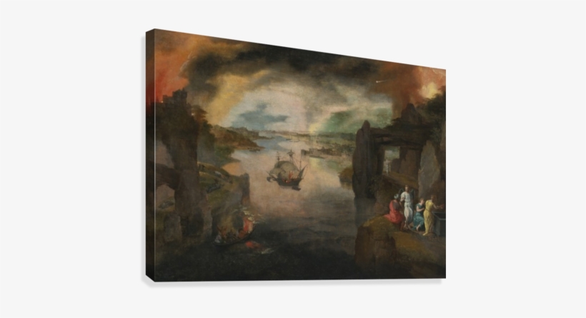 Sodom And Gomorrah Canvas Print - Frans Mostaert Painting, transparent png