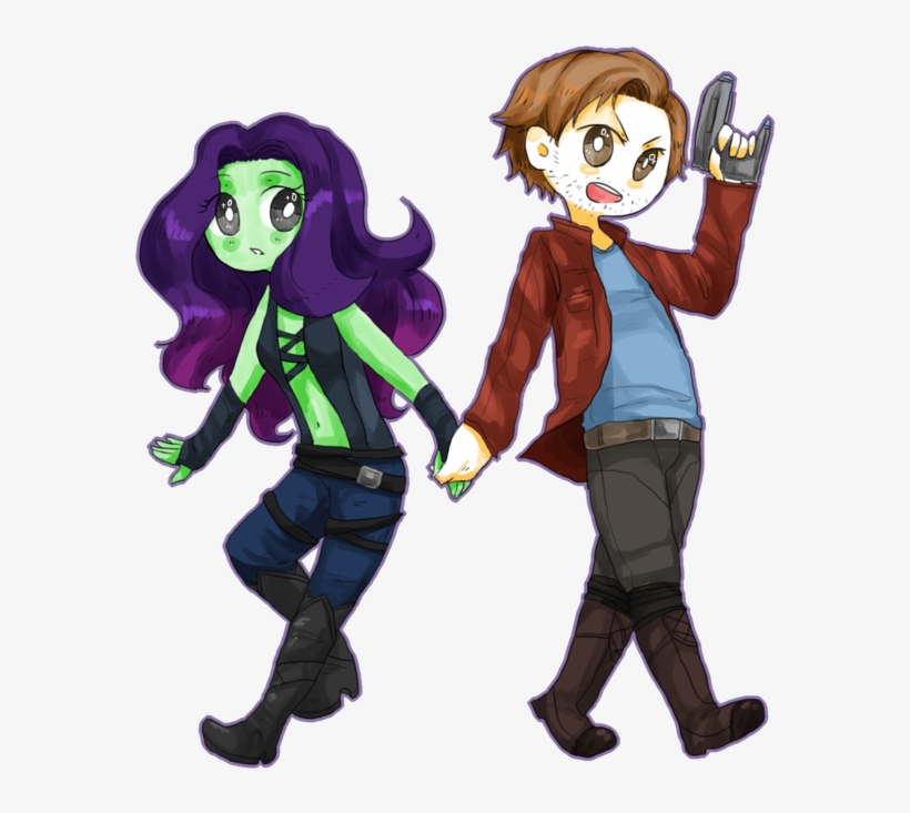 Picture Free Stock Starlord Drawing Cartoon - Peter Quill And Gamora Fanart, transparent png