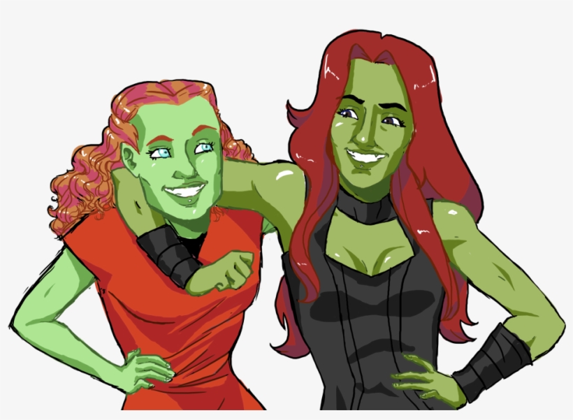 “ Well I Drew Gaila And Gamora Because They Are Both - Cartoon, transparent png