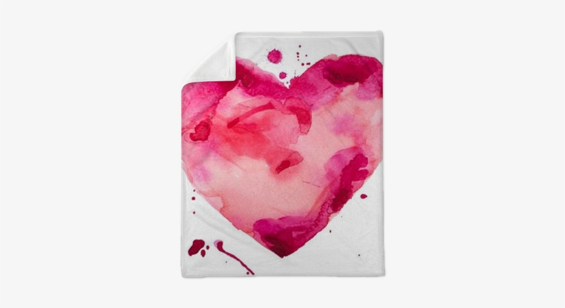 Love, Relationship, Art, Painting Plush Blanket • Pixers® - Watercolor Pink Heart Png, transparent png