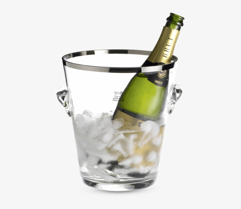 Seau À Champagne - Peugeot 220075 Glass Champagne Bucket, Platinum Band, transparent png