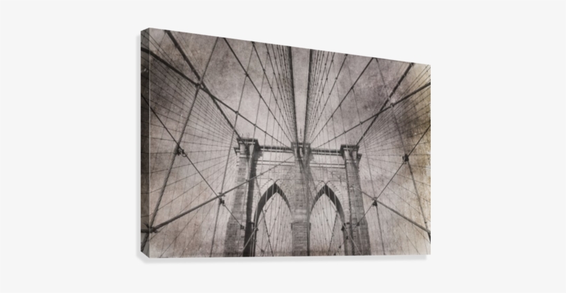 Vintage Brooklyn Bridge Canvas Print - Brooklyn Bridge, transparent png