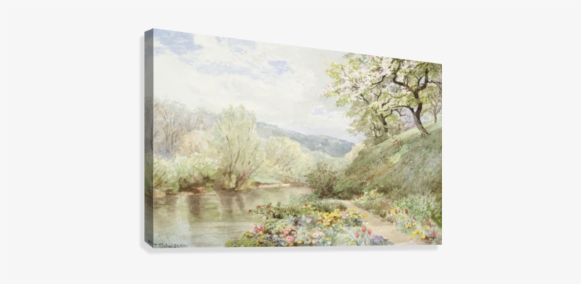 Fidelia Bridges Garden Canvas Print - William Trost Richards, transparent png