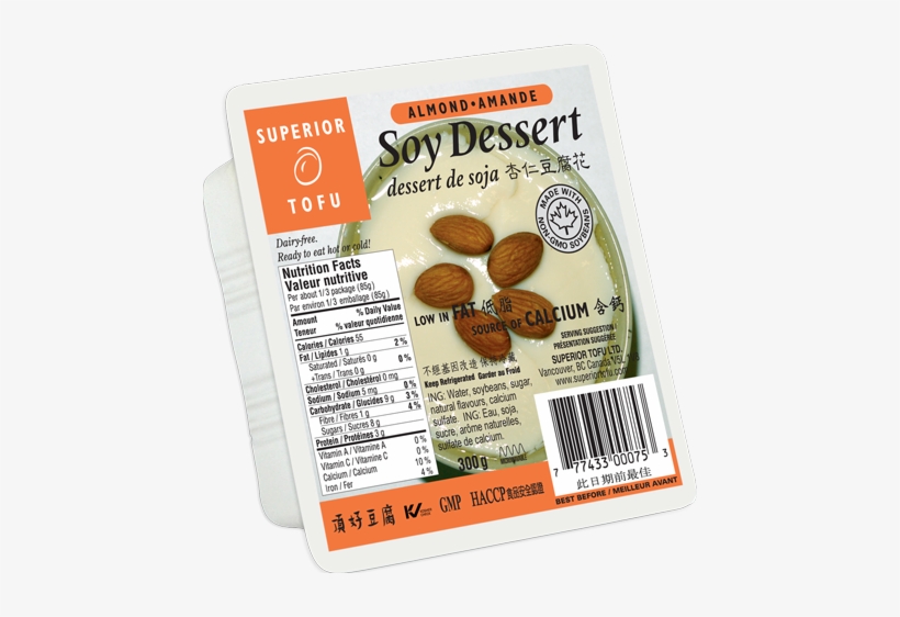 Almond Soy Dessert Is Lightly Sweetened With A Crisp - Superior Tofu Ltd., transparent png
