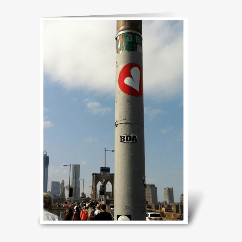 Heart On The Brooklyn Bridge Greeting Card - Control Tower, transparent png