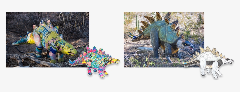Each Stegosaurus In The Dinosaurs In The Desert Exhibit - Chameleon, transparent png