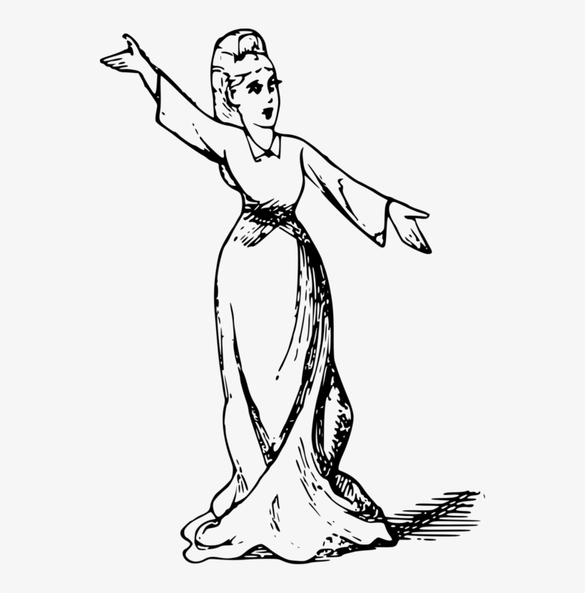 Drawing Opera Singer Singing Music - Female Opera Singing Drawing, transparent png