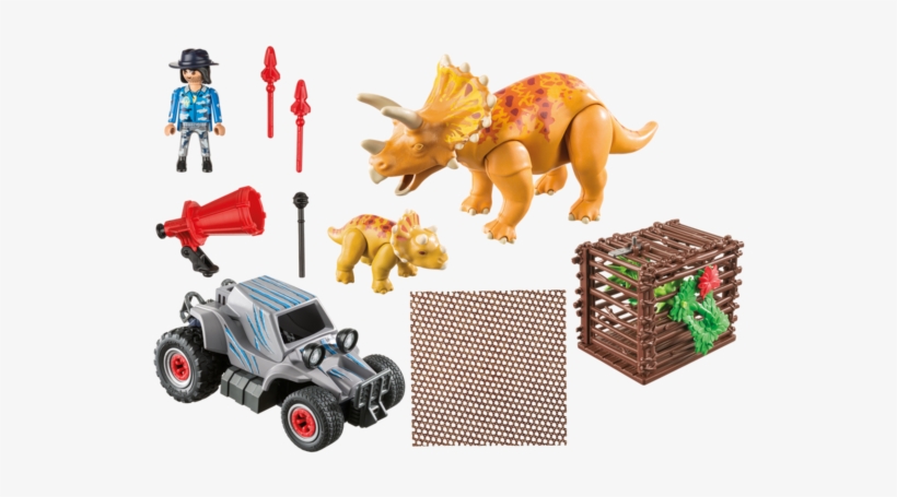 Enemy Quad With Triceratops / Playmobil / Dinosaur - Playmobil 9434, transparent png