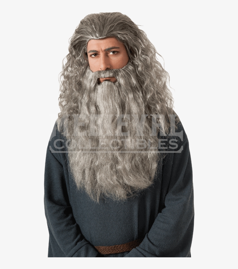 Adult Gandalf Wig And Beard - Beard Wig, transparent png