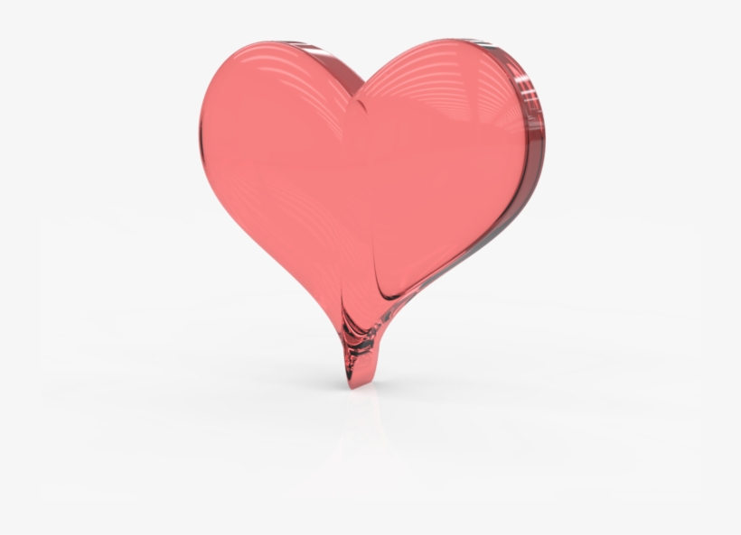 Glass Heart Png Free - Glass Pink Heart Png, transparent png