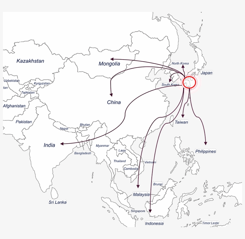 World Map Around Japan - Globe India Vector - 800x719 PNG Download - PNGkit