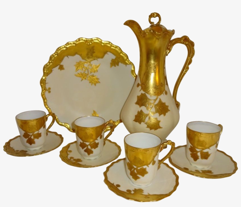 French Limoges France Vintage Chocolate Set Coco Pot - Cup, transparent png