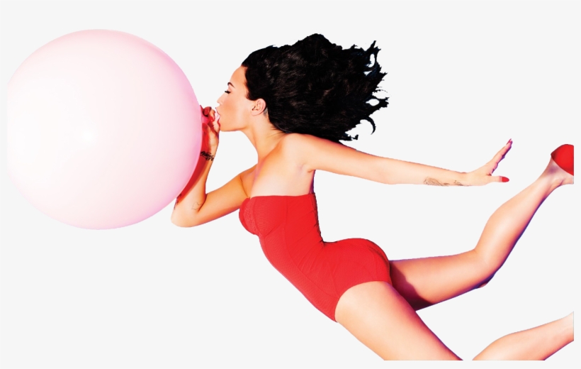 Persondemi Lovato Blowing Up A Balloon - Photograph, transparent png
