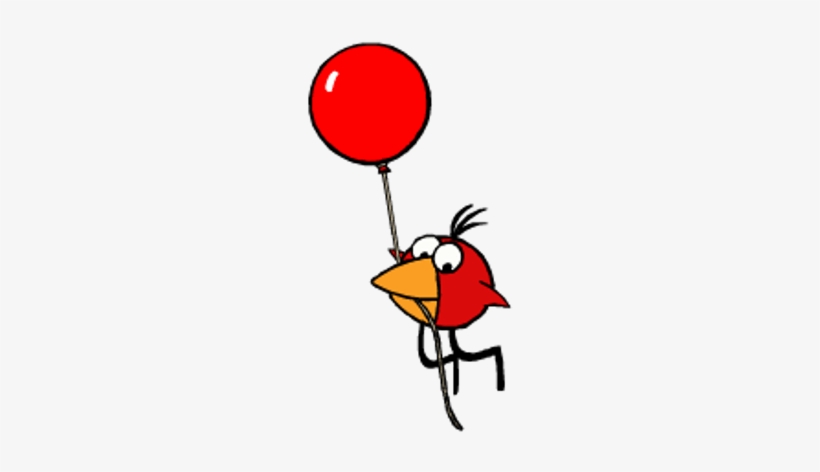 Red Bird With Balloon - Balloon, transparent png