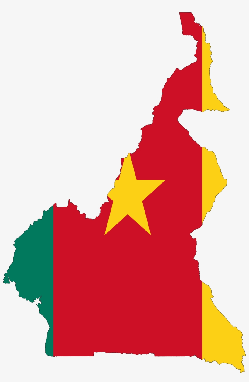 Flag Map Of Cameroon - Cameroon Map Capital City, transparent png