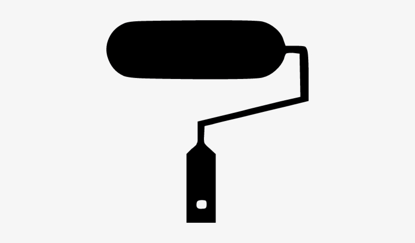 Paint Roller Silhouette Vector - Painting Roller White Logo, transparent png