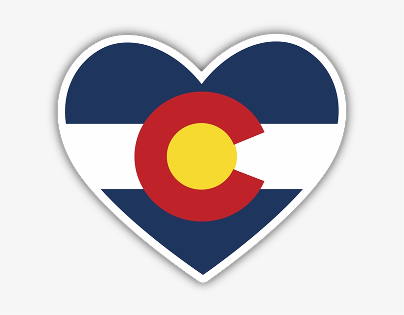 Colorado Flag Heart Sticker - Colorado Flag, transparent png