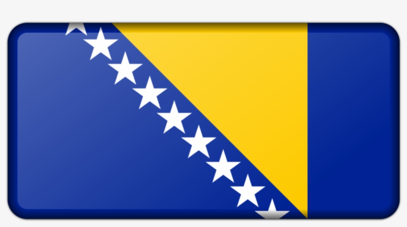 Flag Of Bosnia And Herzegovina Blue Rectangle - Bosnia And Herzegovina Flag, transparent png