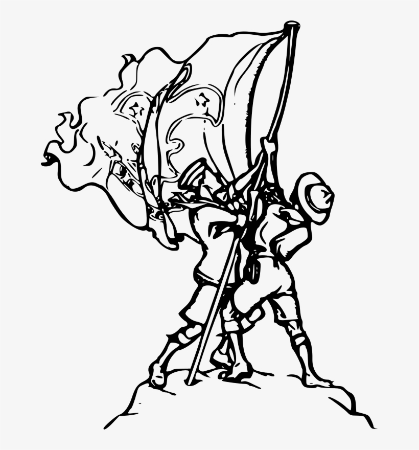 B P Boy Scout Flag Raising - Baden Powell Drawing Scouts, transparent png