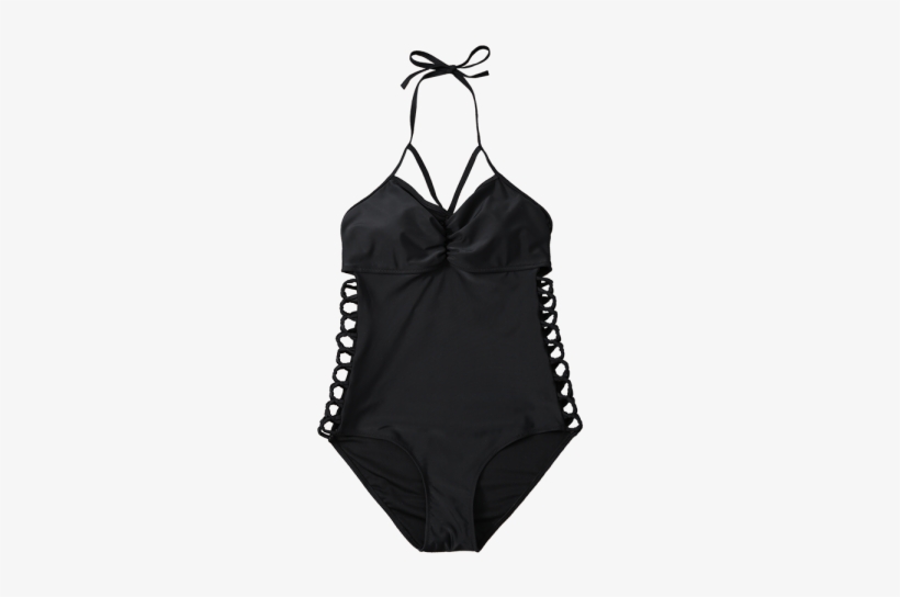 Halter Cut Out Strappy One - Swimsuit, transparent png