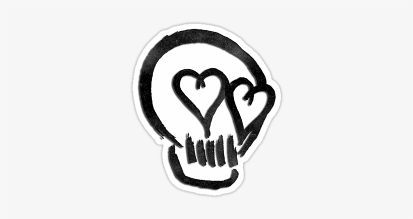 5sos Skull Heart Eyes By Lashtoncandy - 5sos Skull, transparent png