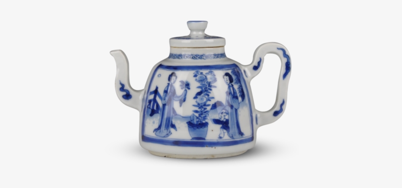 A Blue And White Teapot - Teapot, transparent png