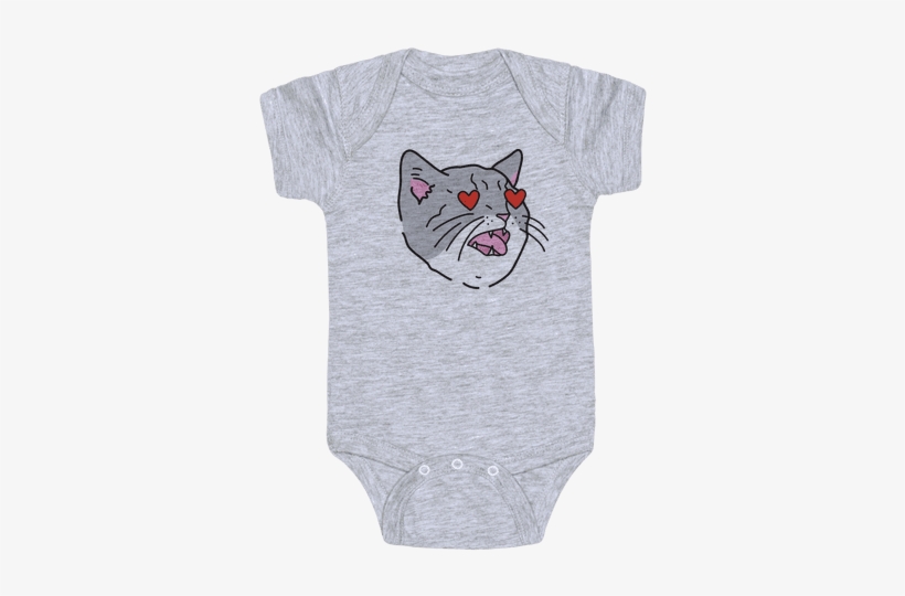 Cat With Heart Eyes Baby Onesy - Inappropriate Baby Onesies, transparent png
