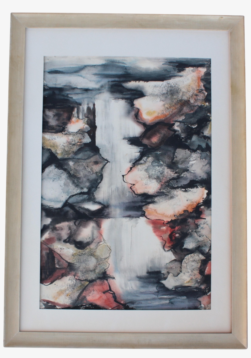 1950s Waterfall Watercolor Painting - Watercolor Painting, transparent png