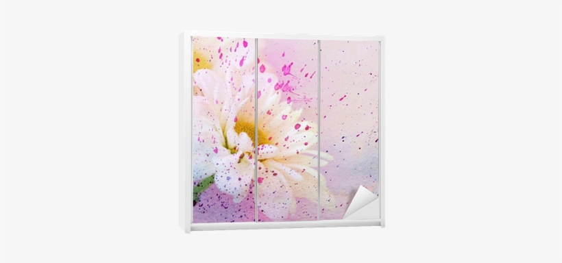 Chamomile's Flower And Watercolor Splatter Wardrobe - Watercolor Painting, transparent png