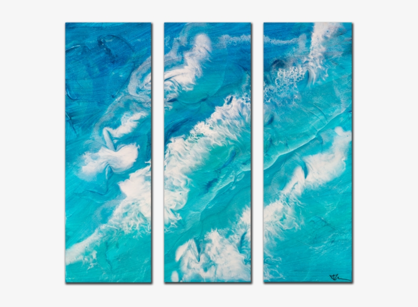 Wild Waves 3 Panel Painting Print By Alexis Southward - Painting, transparent png
