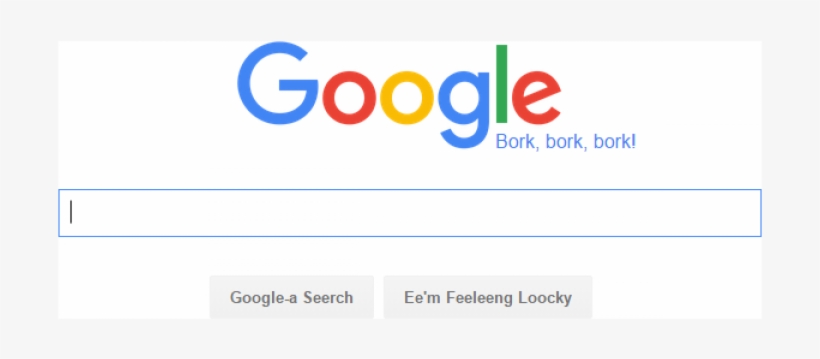 Google Homepage In Bork Langauge - Bork Bork Bork Language Google, transparent png