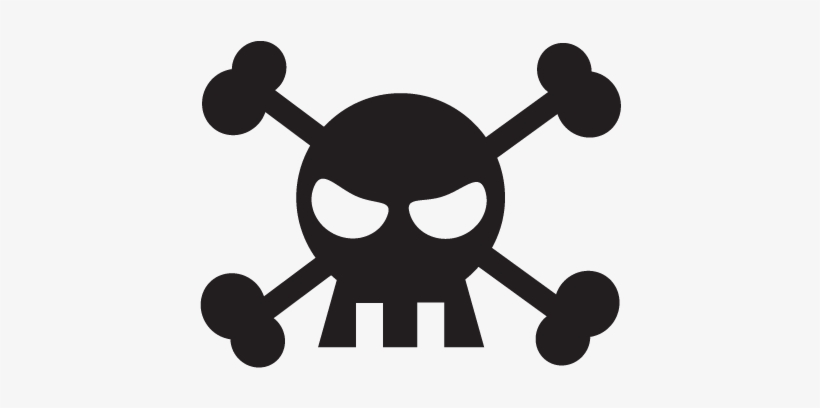 Cartoon Skull Amp Crossbones Wall Wall Art Decal - Clipart Computer Threats Png Art, transparent png