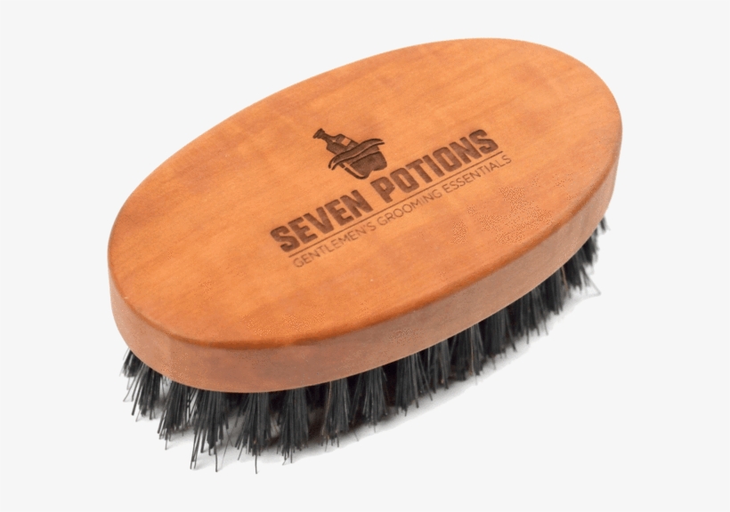Oval Shaped Pear Wood With Natural Boar Bristles Seven - Boar Bristle Beard Brush, transparent png