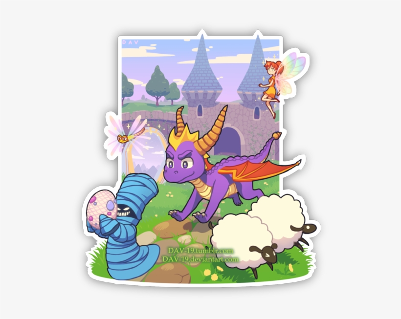 Dav-19 - Spyro And Crash Fanart, transparent png