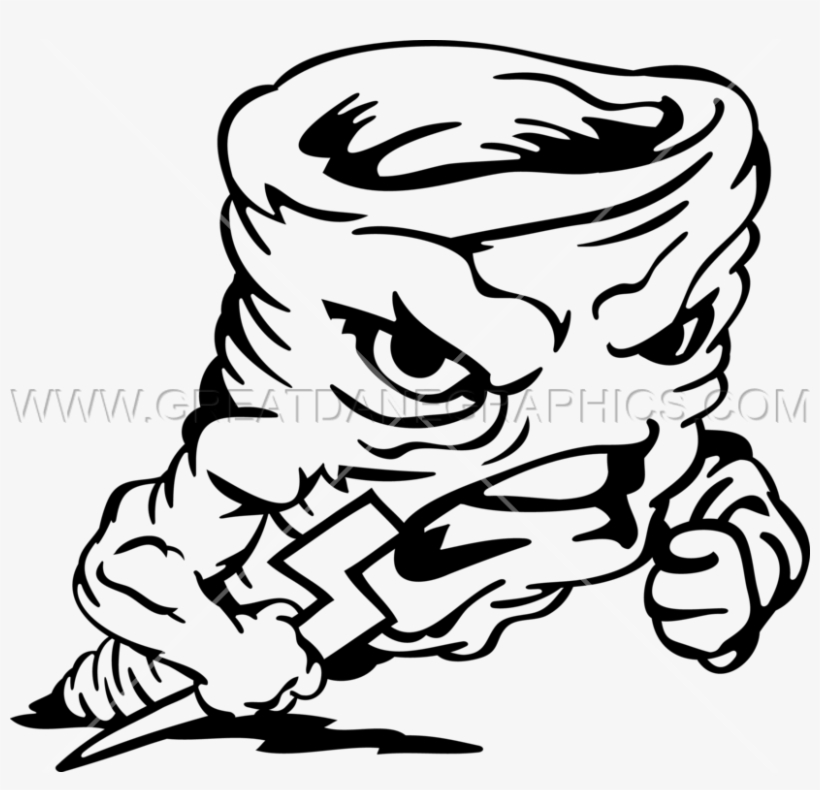 Angry Tornado - Tornadoes In Black And White Clipart, transparent png